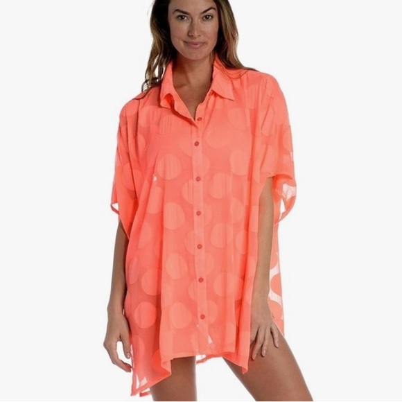 ❗️SOLD❗️La Blanca Women's Camp Shirt Swimsuit Cover Up, - Picture 9 of 10
